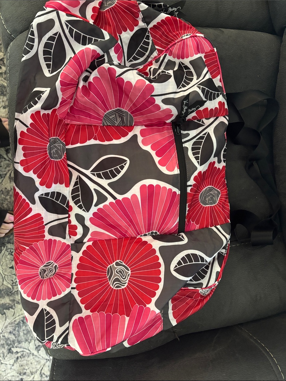 Vera Bradley Floral Pink & Red Pattern small duffle